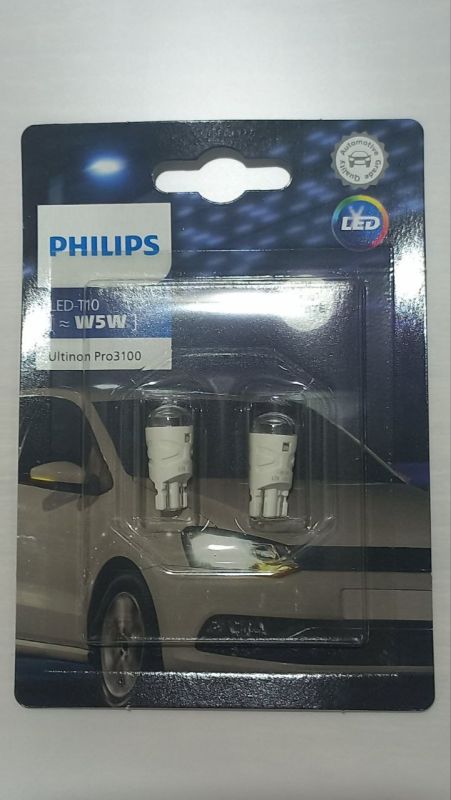 Cвітлодіодні лампи PHILIPS W5W T10 LED ULTINON PRO3100 W5W T10 6000K 11961CU31B2 