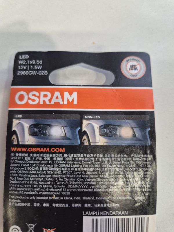 Osram W5W T10 LEDriving SL ADVANCE 2980CW-02B 12V 1.5W